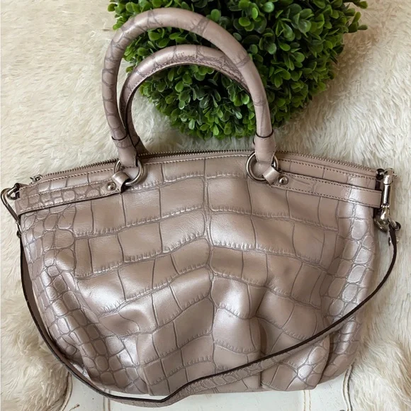 COACH Project Piece - Croc embossed Leather Tote Bag - Women's Handbag - Picture 4 of 11